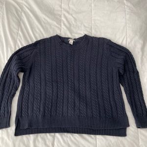 H&M women’s cable knit navy sweater - size XL
